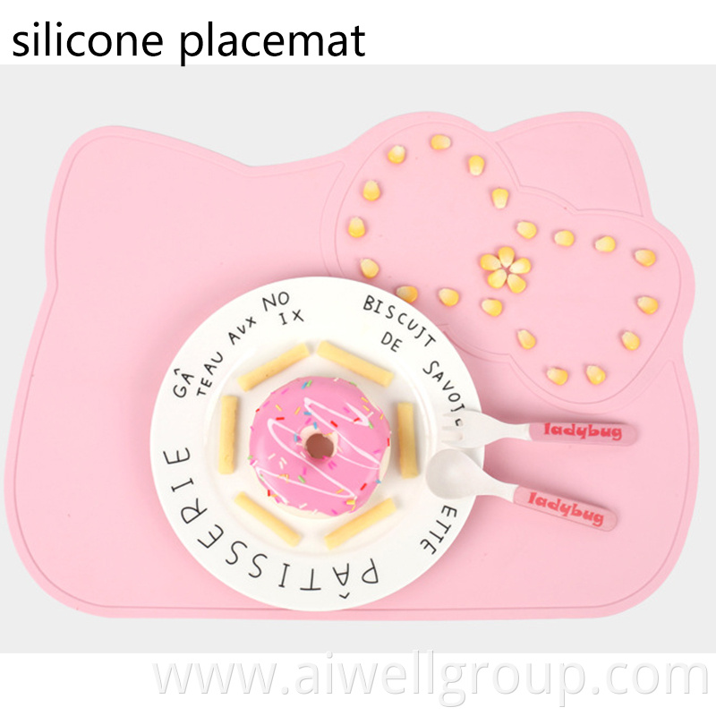 Cat Shaped Baby Silicone Placemat